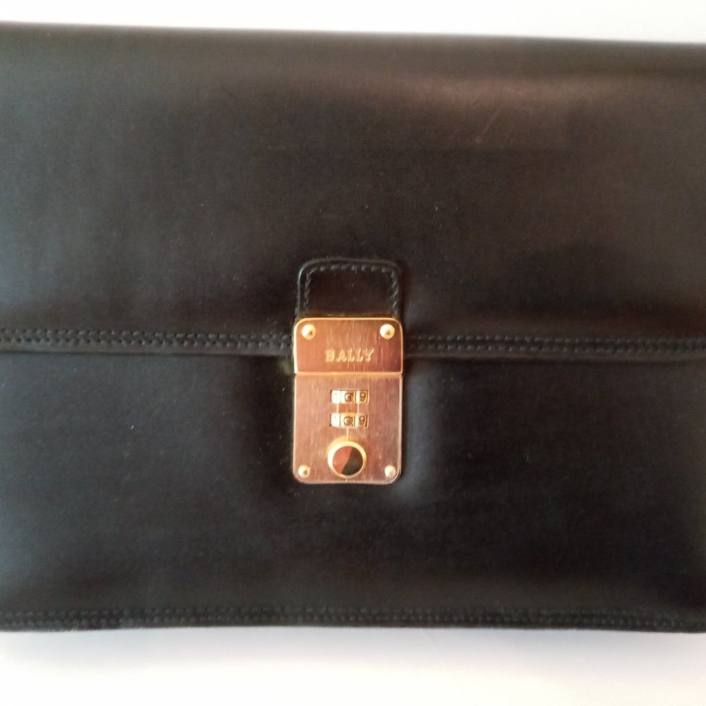 New Bally black leather handbag
